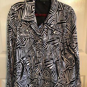 Harve Benard Tiger Print jacket with snaps  Size XL